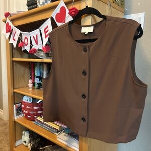 MELLODAY Chocolate Buttoned Vest